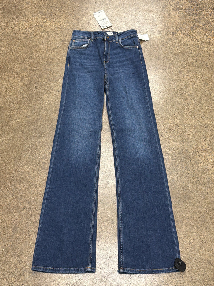 Jeans Flared By Zara In Blue Denim, Size:4