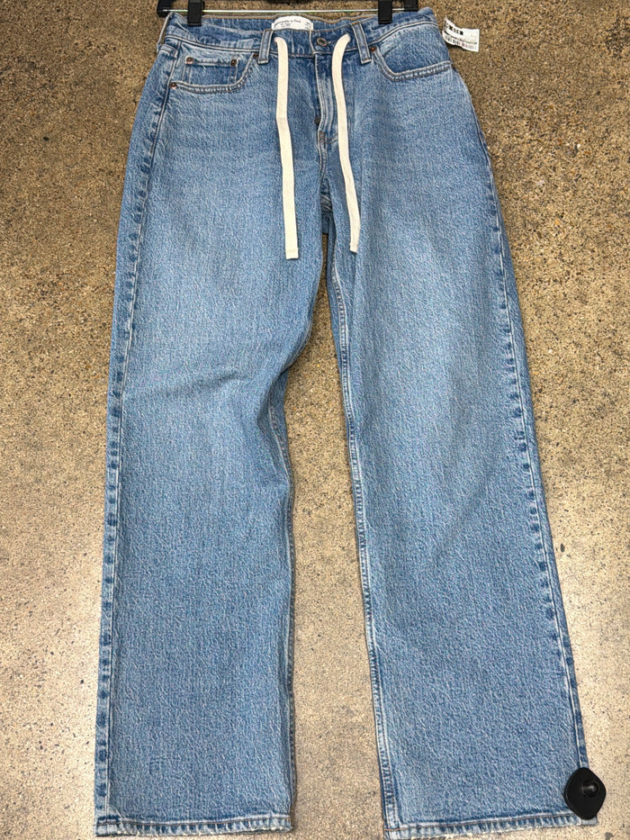 Jeans Straight By Abercrombie And Fitch In Blue Denim, Size:2
