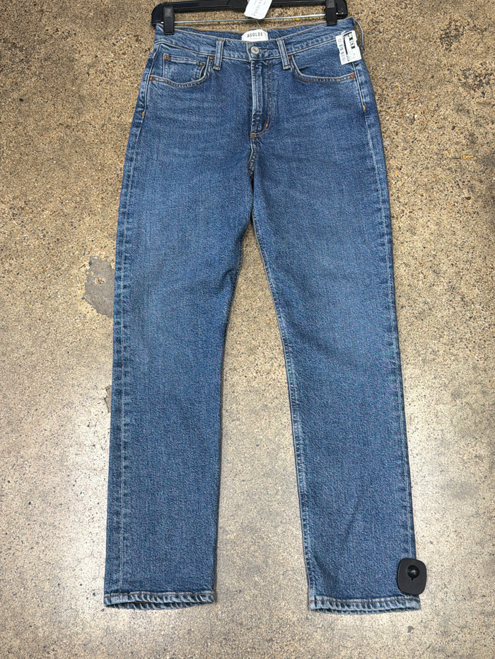 Jeans Straight By Agolde In Blue Denim, Size:26