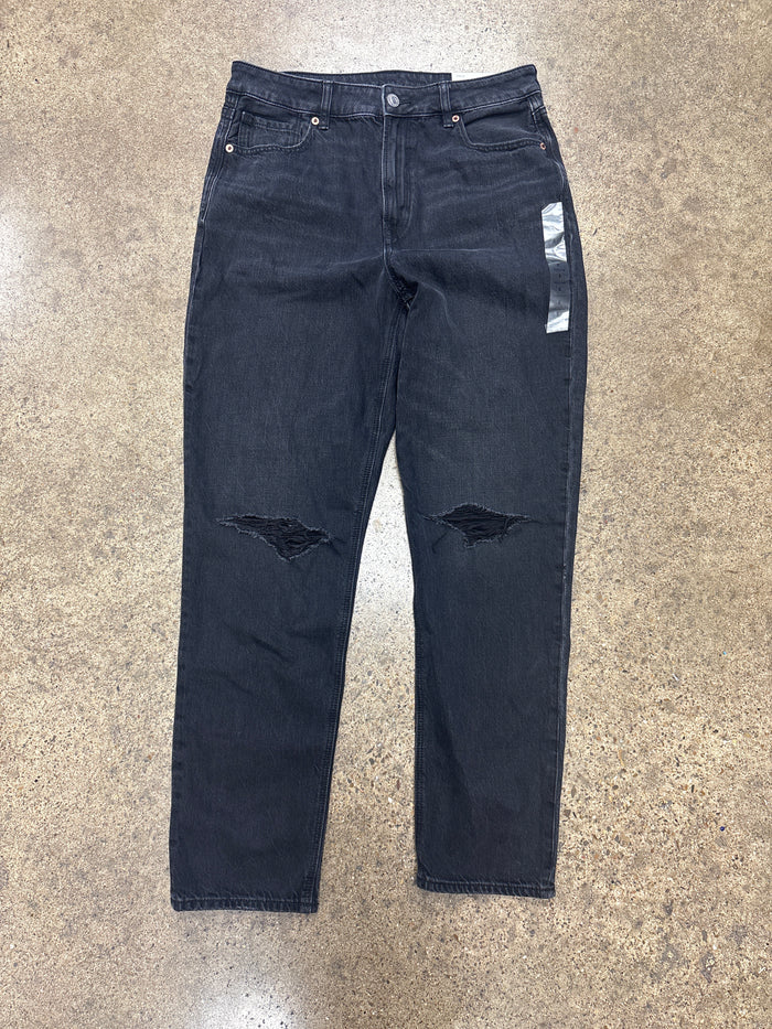 Jeans Straight By American Eagle In Black, Size:8