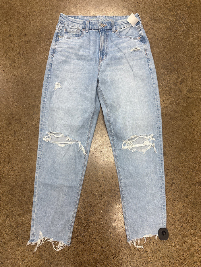 Jeans Straight By American Eagle In Blue Denim, Size:8