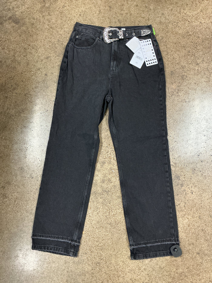 Jeans Straight By Clothes Mentor In Black Denim, Size:8
