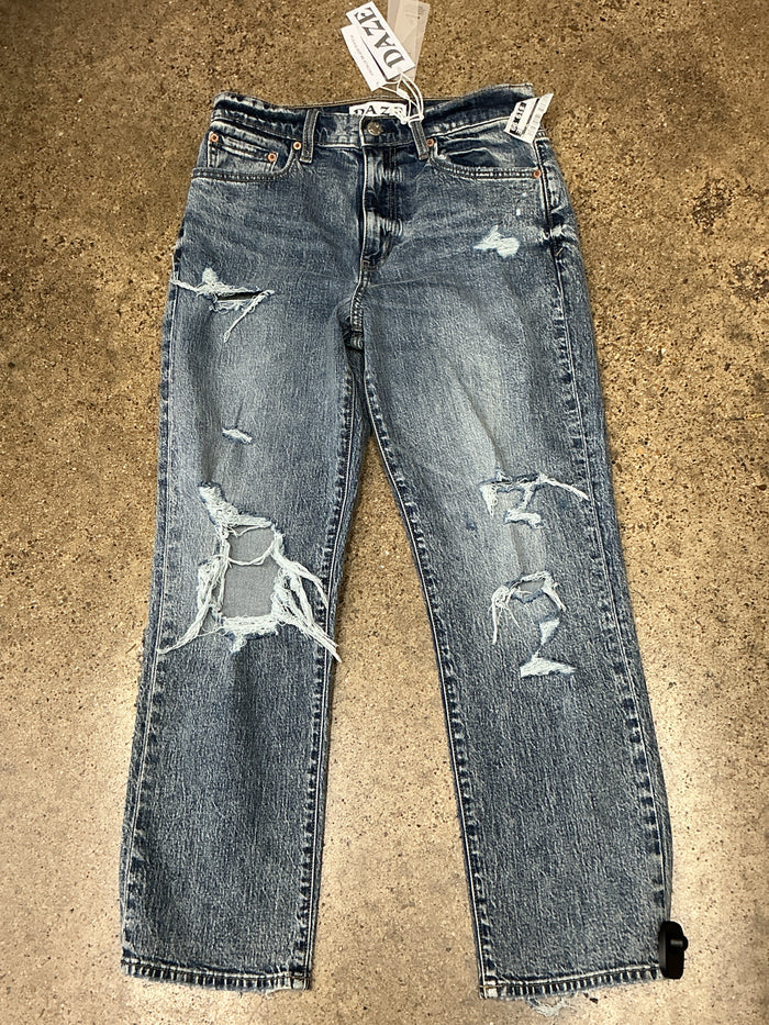 Jeans Straight By Daze In Blue Denim, Size:6