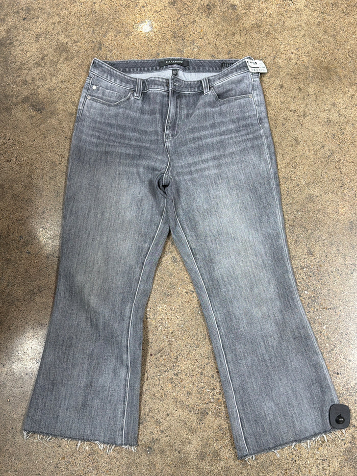 Jeans Straight By Liverpool In Grey Denim, Size:10