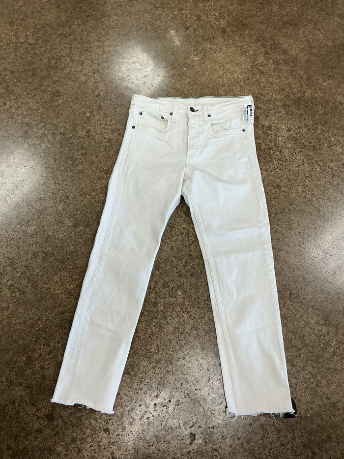 Jeans Straight By Rag And Bone In White Denim, Size:10