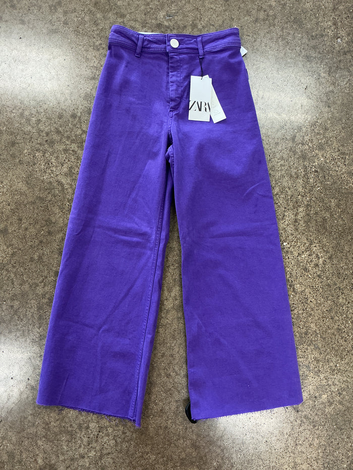 Jeans Straight By Zara In Purple Denim, Size:S