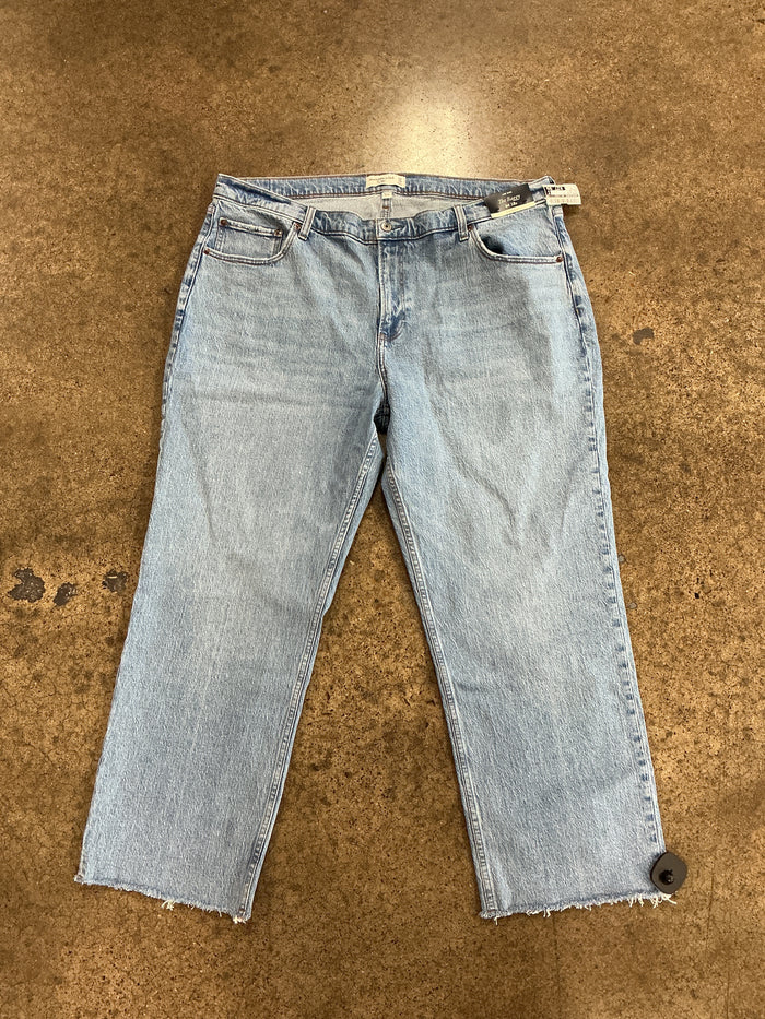 Jeans Wide Leg By Abercrombie And Fitch In Blue Denim, Size:18