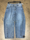 Jeans Wide Leg By Forever 21 In Blue Denim, Size:4