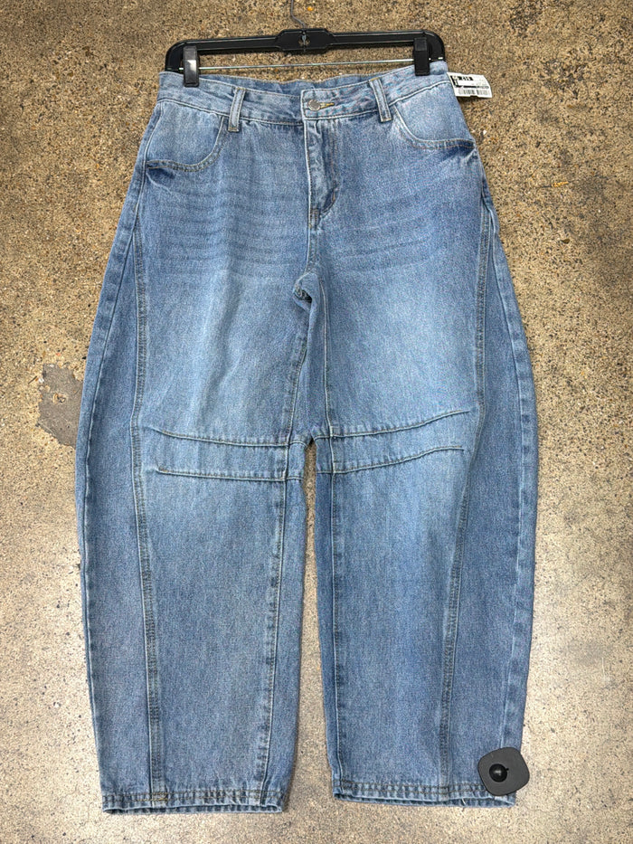 Jeans Wide Leg By Forever 21 In Blue Denim, Size:4
