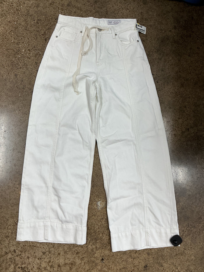 Jeans Wide Leg By Gap In White, Size:2