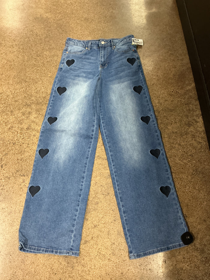 Jeans Wide Leg By Madden Nyc In Blue Denim, Size:4