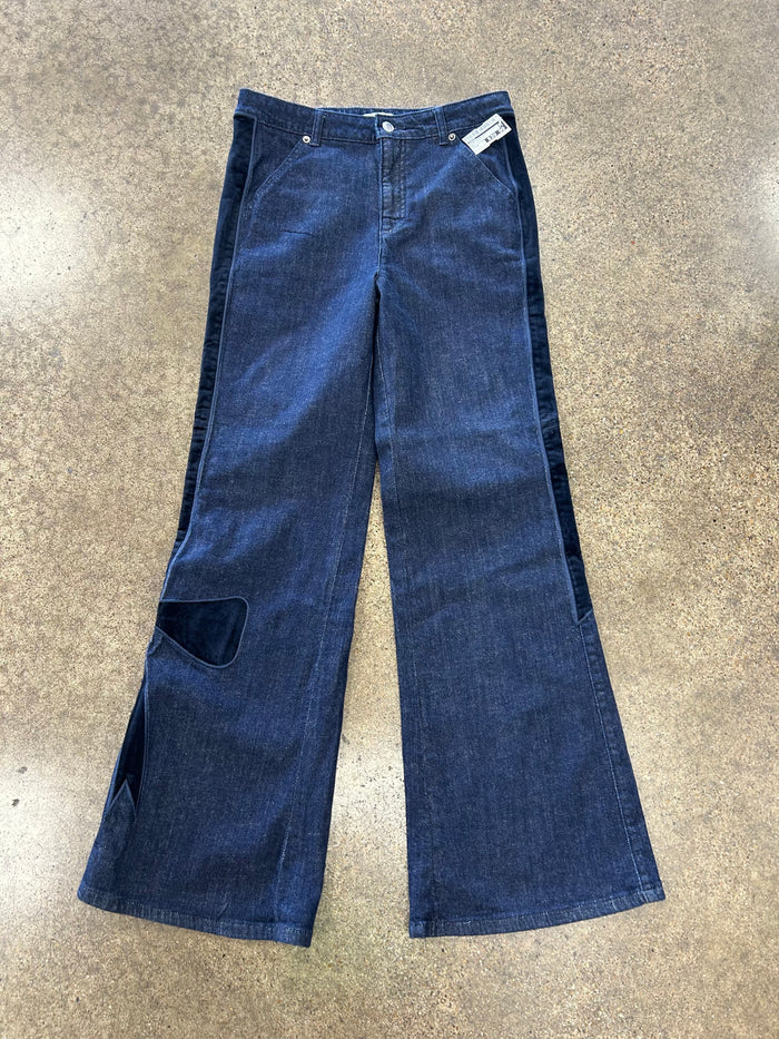 Jeans Wide Leg By Maeve In Blue Denim, Size:8
