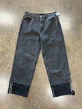 Jeans Wide Leg By Miou Muse In Black Denim, Size:L
