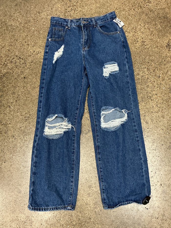 Jeans Wide Leg By Shein In Blue Denim, Size:S