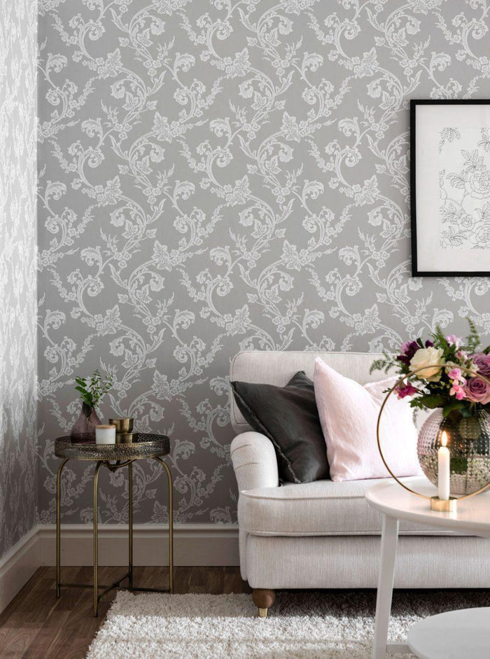 Johannelund Wallpaper  - Grey - Discontinuing