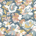 July Flower Power Vinyl Wallpaper - Blue - Last 26 Rolls