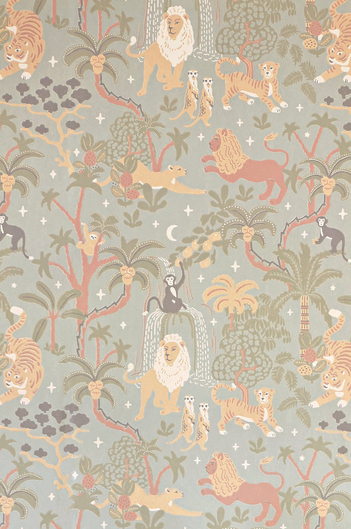 Jungle Glow - Glow in The Dark Wallpaper - Tropical Blue
