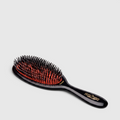 Shop Rescue Spa Mason Pearson Junior Mixture hair brush in ruby with nylon and boar bristles on a pneumatic cushion.