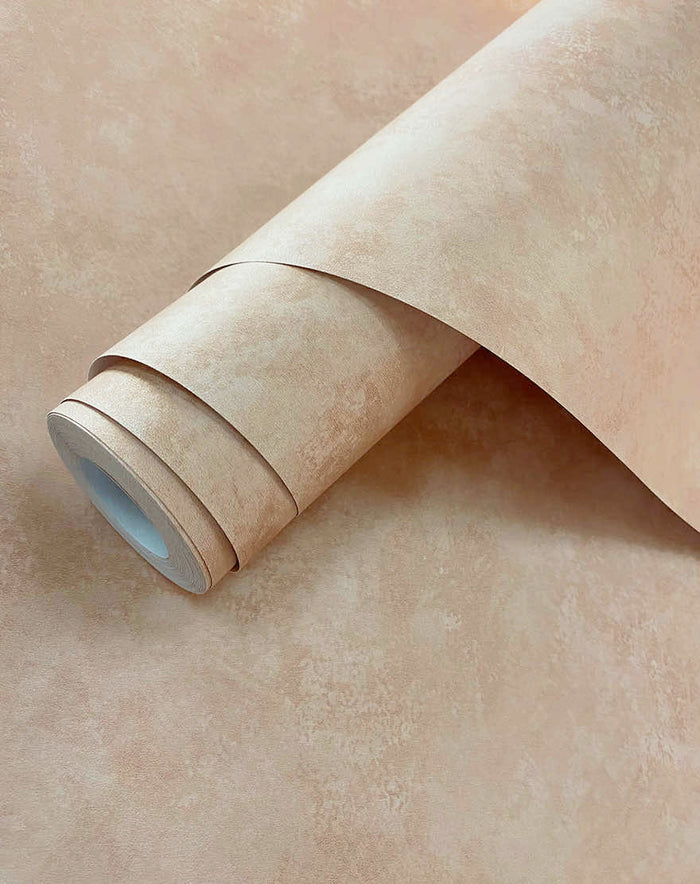 Roll of Kanso Soft Plaster coral wallpaper
