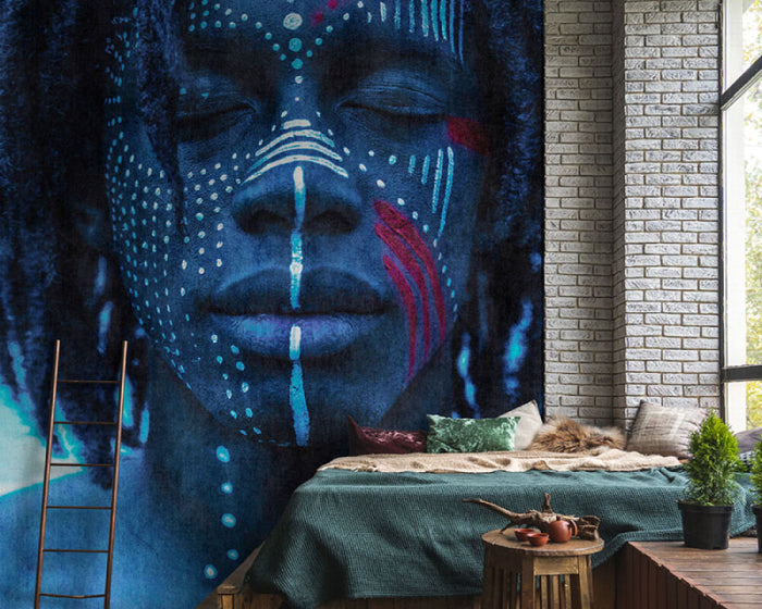 Karo Tribe Portrait - Custom Sized Wallpaper Mural (per m2)