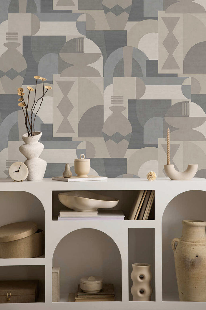 Khalili Bazaar Geometric Wallpaper – Beige/Cream – Discontinuing