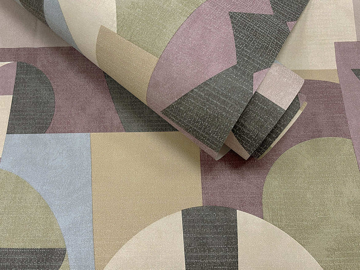Khalili Bazaar Geometric Wallpaper – Maroon/Beige – Discontinuing