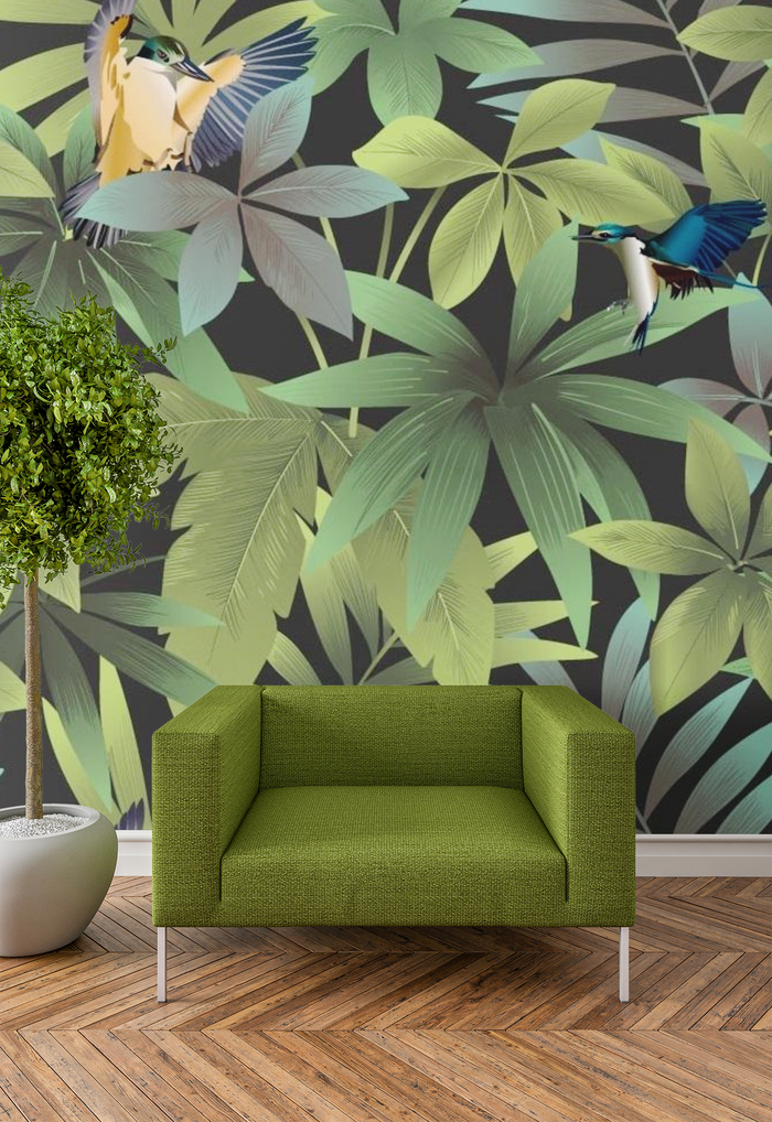 Kingfisher - NZ Custom Sized Wallpaper Mural (per m2)