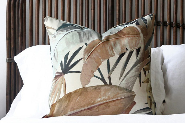 La Palma Tropical Drapery Fabric - Linen