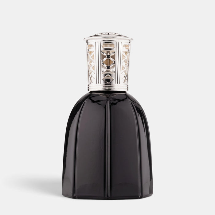 Shop Rescue Spa Dr. Vranjes Firenze Lamparfum in black glass with a silver metallic cap and octagonal design.