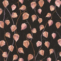 Lanternes Ginkgo Wallpaper - Red on Black