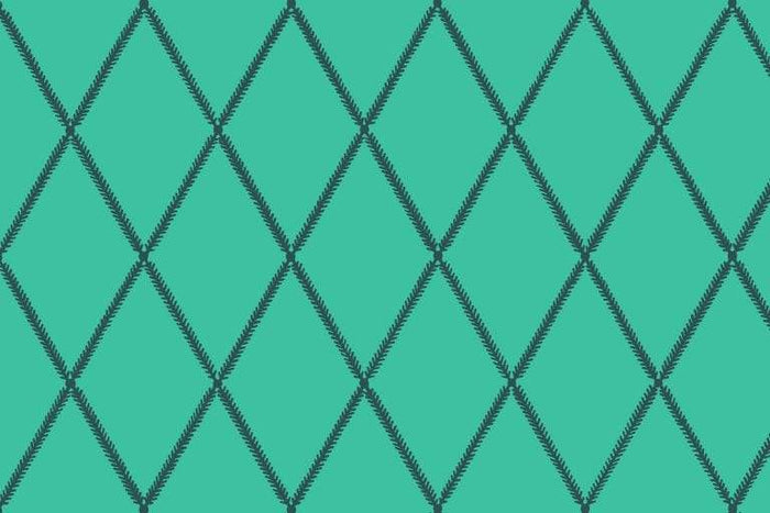 Lattice Leaf Fabric - Aqua