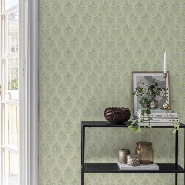 Lilly Geometric Wallpaper - Green - Discontiuning