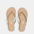 Front view of Tkees Lily Platform Sandals in Sunkissed on a clean background, showing both sandals from above with strap design and footbed visible.