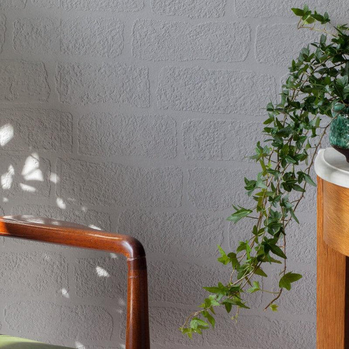 White Brick Textured Wallpaper