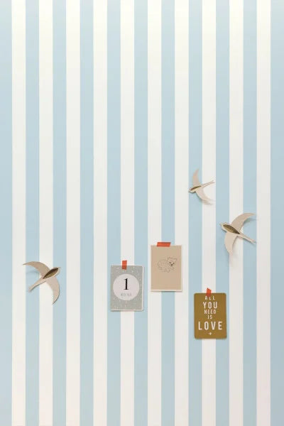 Little Lines Wallpaper - Bleu Ciel