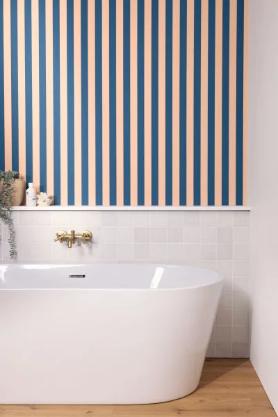 Little Lines Wallpaper - Bleu Nude