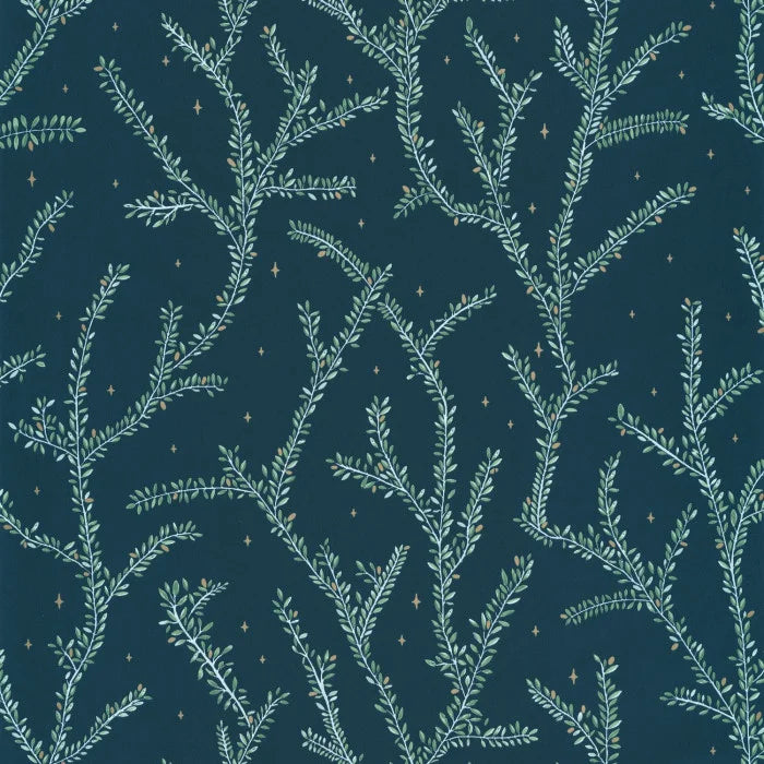 Little Woods Wallpaper - Bleu Nuit - Discontinuing
