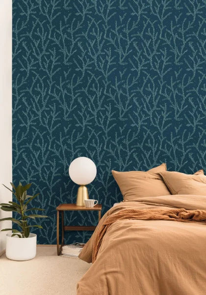 Little Woods Wallpaper - Bleu Nuit - Discontinuing