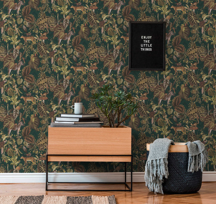 Living Jungle Chevron Wallpaper - Green - Last 3 Rolls