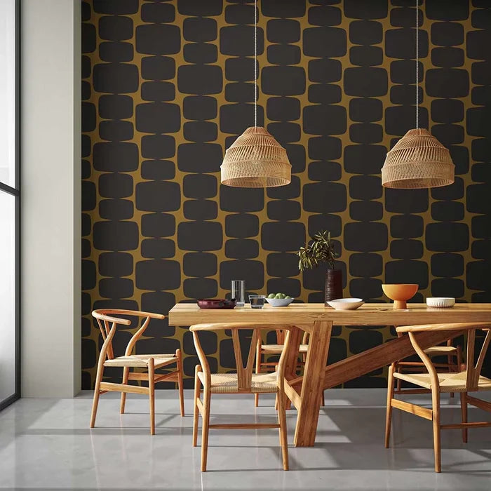 Lohko Wallpaper - Tumeric/Charcoal