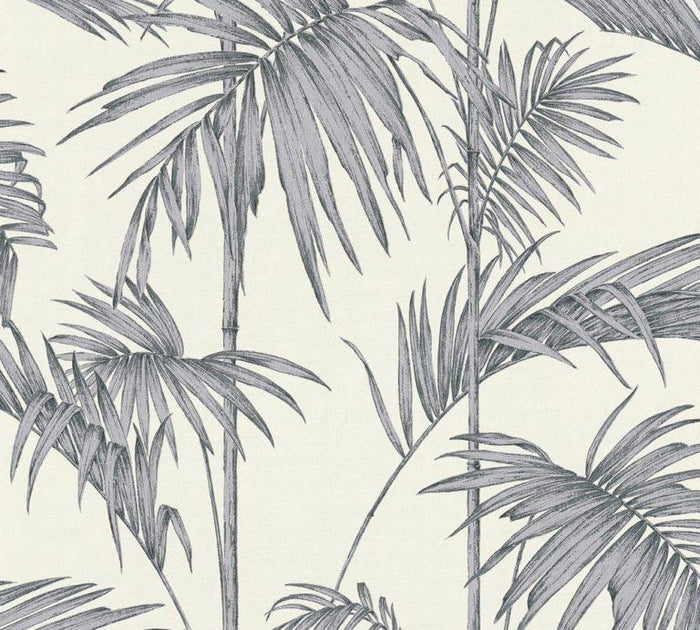 Lola Palm Wallpaper - Grey - Discontinuing