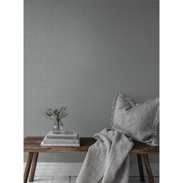 Lotta Gingham Wallpaper - Blue/White