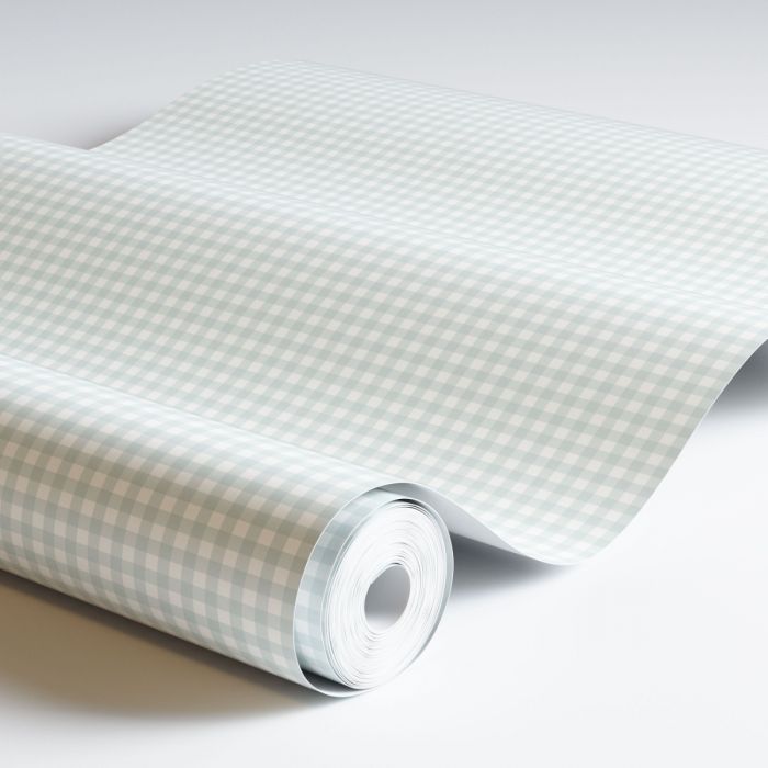 Lotta Gingham Wallpaper - Blue/White