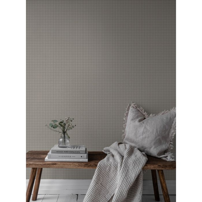 Lotta Gingham Wallpaper - Grey/Beige
