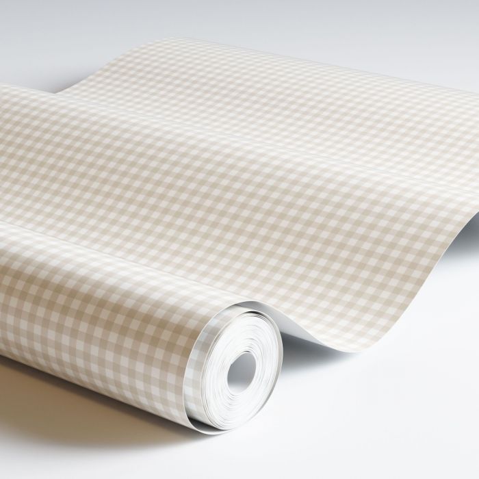 Lotta Gingham Wallpaper - Grey/Beige