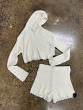Lounge Set Shorts By Moon And Madison In Cream, Size:M