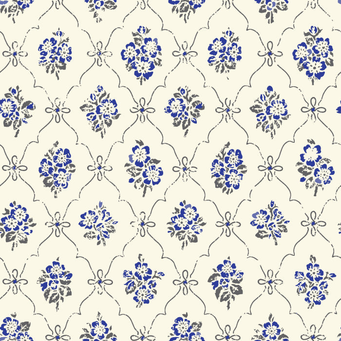 Lovisa Wallpaper - Blue/White