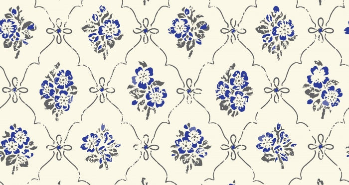 Lovisa Wallpaper - Blue/White