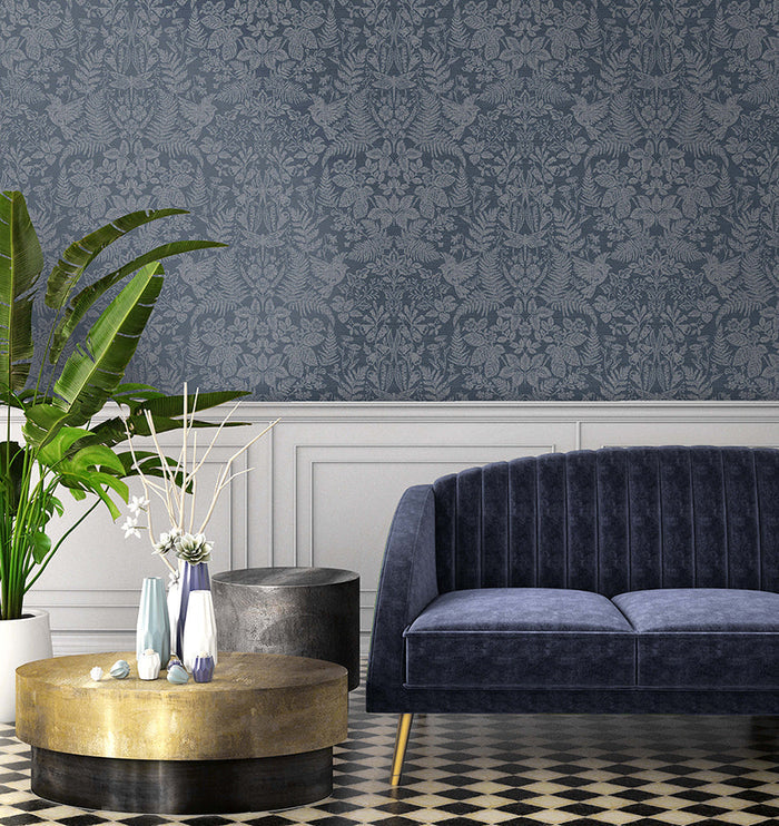 Loxley Floral Tapestry Wallpaper - Navy - Last 16 Rolls