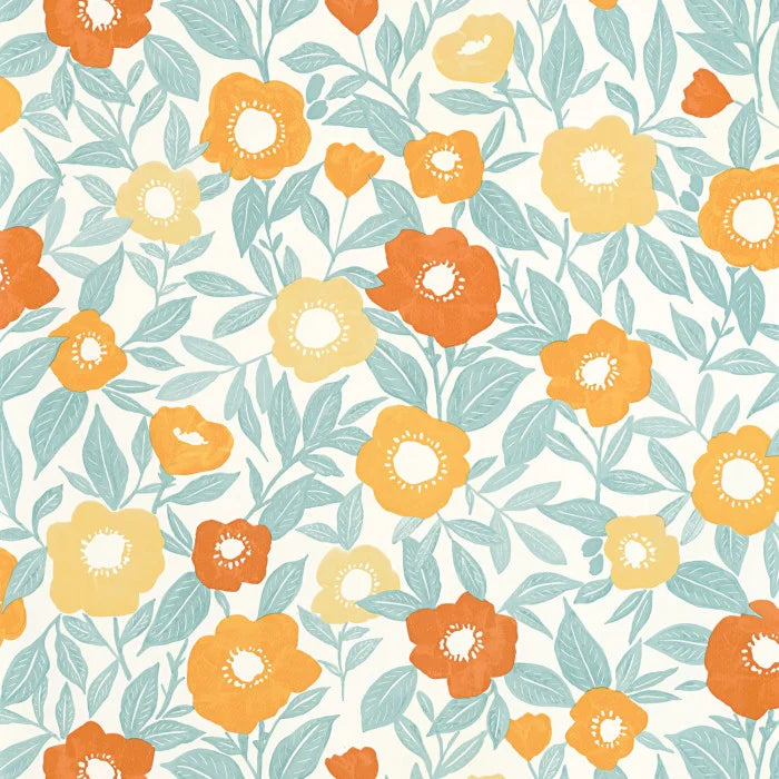 Lucky Wallpaper - Orange Jaune